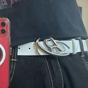 White Designer Belt for Men